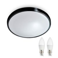 Zestaw oprawa oświetleniowa LUXO czarna + 2x żarówka LED 7W E27 6000K