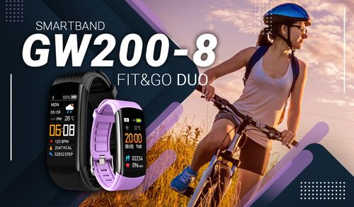 Smartband Giewont Fit&GO Duo GW200-8 - Black + Pasek Touch of Lavender na Arena.pl