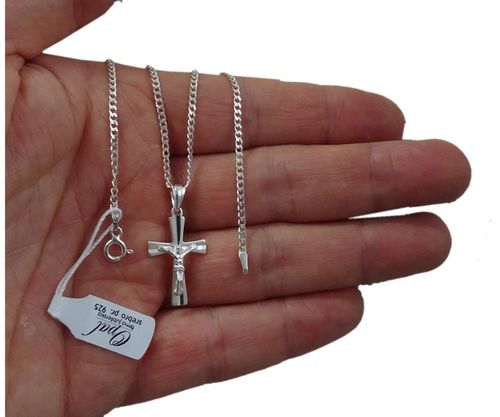 ŁAŃCUSZEK SREBRNY 925 KRZYŻYK KOMUNIA CHREZST na Arena.pl