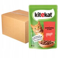 Kitekat Karma pełnoporcjowa dla kotów z wołowiną 85 g x 28 sztuk