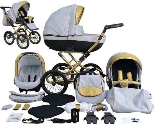 KLASYCZNY Wózek Dziecięcy Fabero Gold 3w1 Gondola Spacerówka Fotelik na Arena.pl