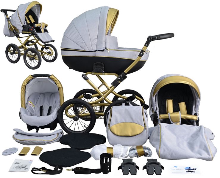 KLASYCZNY Wózek Dziecięcy Fabero Gold 3w1 Gondola Spacerówka Fotelik zdjęcie 5