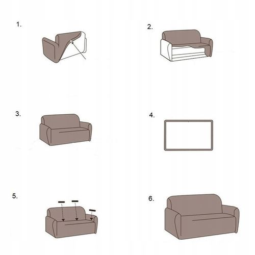 POKROWIEC NA KANAPĘ SOFĘ NAROŻNIK ELASTYCZNY WELUR AKSAMIT 190-230 BEŻOWY na Arena.pl