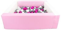 Kwadratowy suchy basen z ekoskóry z 200 piłeczkami MEGA ZESTAW DLA DZIECI