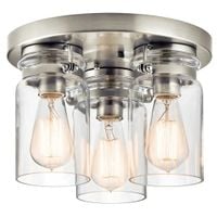 Potrójny plafon szklany Brinley KL-BRINLEY-F-NI Kichler przezroczysty nikiel
