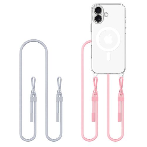 Etui Tech-Protect FlexAir Chain MagSafe TPU i PC DO iPhone 16 Szaro-Różowe na Arena.pl
