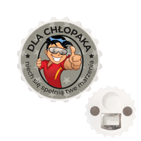 otwieracz z napisem "dla chłopaka - niech się spełnią twe marzenia"