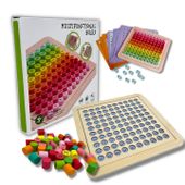 DREWNIANE KLOCKI TABLICZKA MNOŻENIA GRA EDUKACYJNA