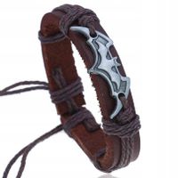 Bransoletka Skórka Rzemyk Logo Batman Bruce Wayne Nietoperz Regulowany Bat