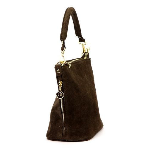 WŁOSKA SKÓRZANA TOREBKA DAMSKA LISTONOSZKA BORSE IN PELLE ZAMSZOWA BRĄZOWA na Arena.pl