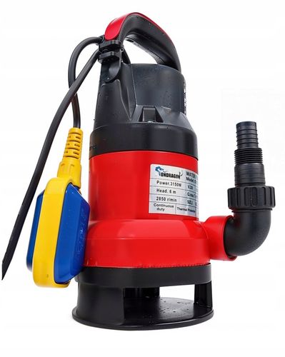 POMPA ZATAPIALNA DO WODY CZYSTEJ BRUDNEJ DESZCZÓWKI z PŁYWAKIEM 3150W mocna na Arena.pl