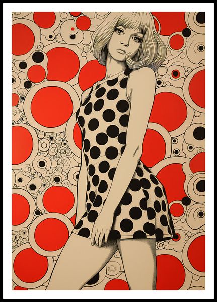 Plakat 68x98cm Czerwone Kropki zdjęcie 3