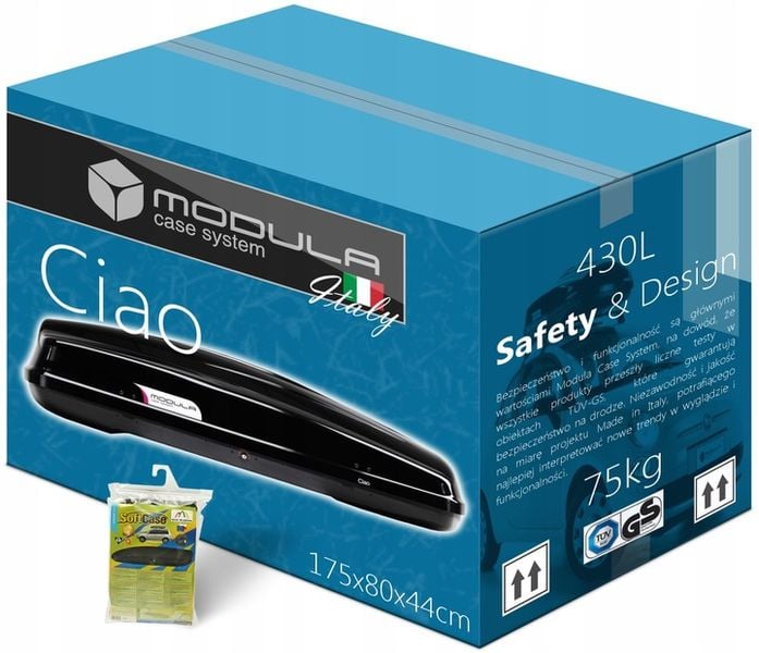 BOX DACHOWY BAGAŻNIK MODULA CIAO 430LCZARNY BOXY SOSNOWIEC zdjęcie 4