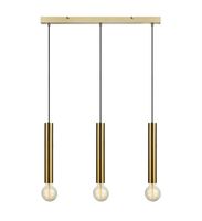 Kuchenna lampa wisząca Sencillo 3-punktowa nad wyspę mosiądz