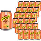 Schweppes Citrus Mix Napój gazowany o smaku cytrusowym 330 ml x 24 sztuki