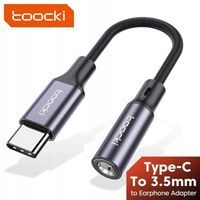Toocki Jack 3,5mm USB Type C Adapter słuchawkowy audio krótki przewód 13cm