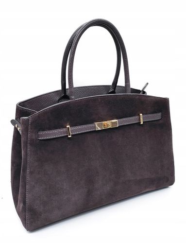 Torebka skóra zamszowa czekoladowa VeraPelle na Arena.pl