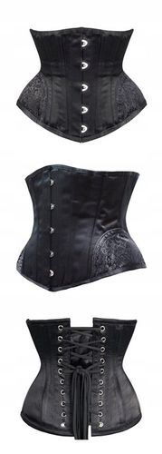 Gorset CZARNY wiązany MODELUJĄCY talię WYSZCZUPLAJĄCY gothic PAS na Arena.pl