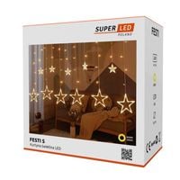 KURTYNA GIRLANDA ŚWIĄTECZNA GWIAZDKI LED NA OKNO LAMPKI CHOINKOWE CIEPŁE