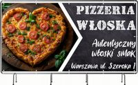 BANER REKLAMOWY 300x150cm oczkowany projekt w cenie PIZZERIA WŁOSKA