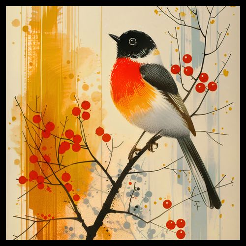 Plakat 40x40cm Jesienny Rudzik na Arena.pl