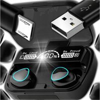 SŁUCHAWKI BEZPRZEWODOWE BLUETOOTH Z MIKROFONEM, POWERBANK MODEL Z 2023 ROKU