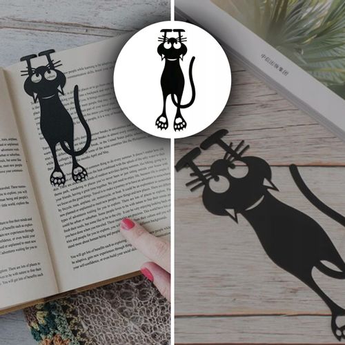 Zakładka Do Książki Unikalna Kotek Zabawna Czarny Kot Urocza Prezent na Arena.pl