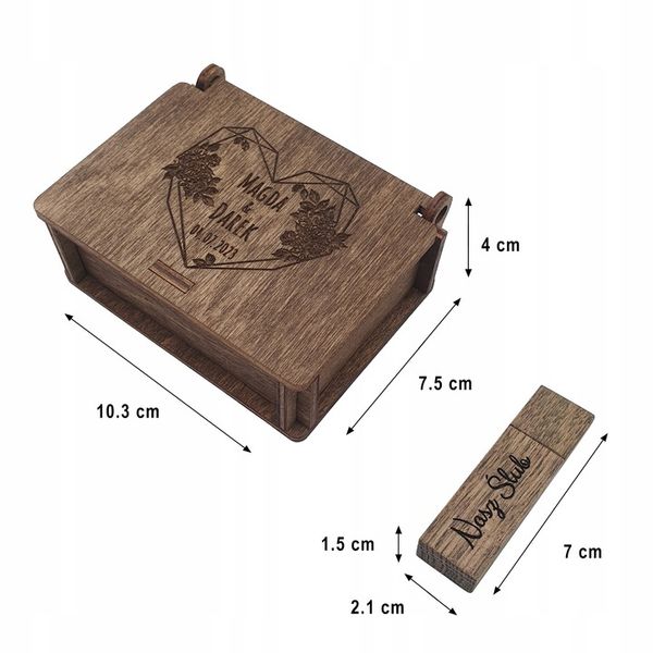 Pendrive 32gb3.0 + drewniane pudełko + GRAWER zdjęcie 15