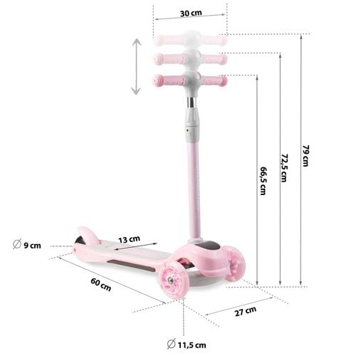 Hulajnoga trójkołowa Ricokids Piko - różowa na Arena.pl