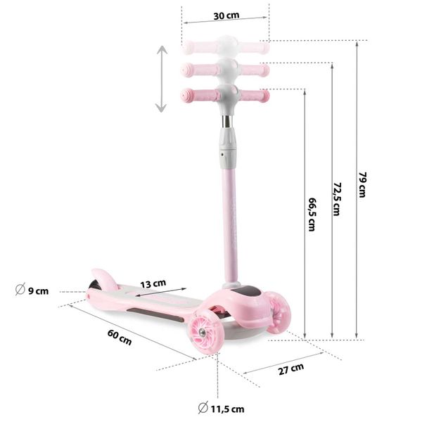 Hulajnoga trójkołowa Ricokids Piko - różowa zdjęcie 15