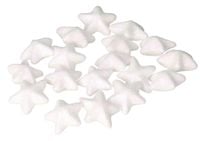 GWIAZDKI STYROPIANOWE Z BROKATEM 2,5CM BIAŁE