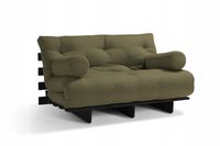 Sofa Futon Black Latex 140x200 funkcja spania KH52 + komplet poduszek