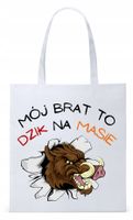Dla Brata Na Prezent Torba Eco Biała Shopper Z Nadrukiem Ze Zdjęciem