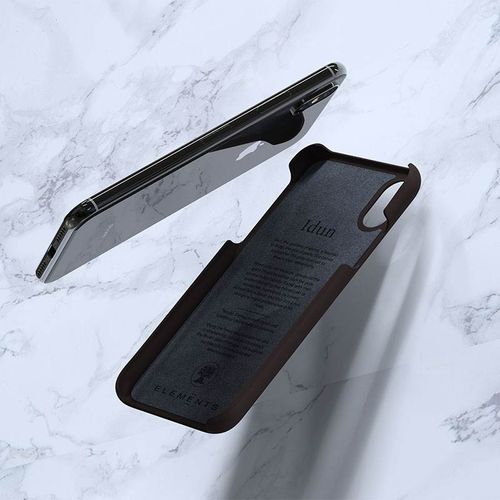 Materiałowe etui iPhone Xs X (Dark Brown Pattern 2) na Arena.pl