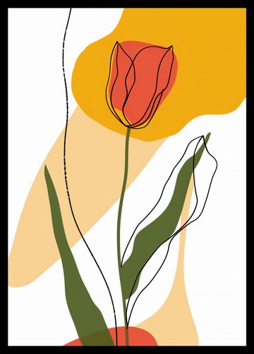 Plakat 29,7x42cm Przerysowany Tulipan na Arena.pl