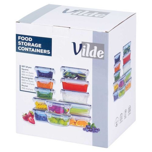 ZESTAW 12 POJEMNIKÓW NA ŻYWNOŚĆ Z POKRYWAMI I USZCZELKAMI 229158 na Arena.pl