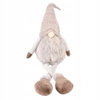 Dekoracja świąteczna ZIMOWA gnom siedzący beżowy 50cm BOŻE NARODZENIE