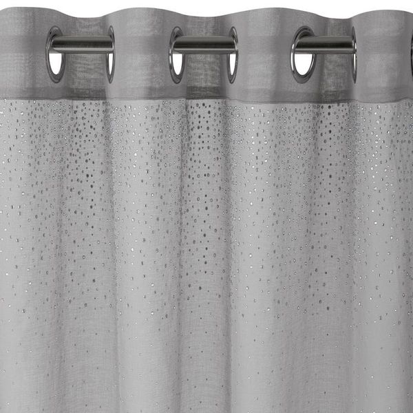 GŁADKA FIRANA ZDOBIONA SREBRNYMI DŻETAMI 140x250 zdjęcie 5