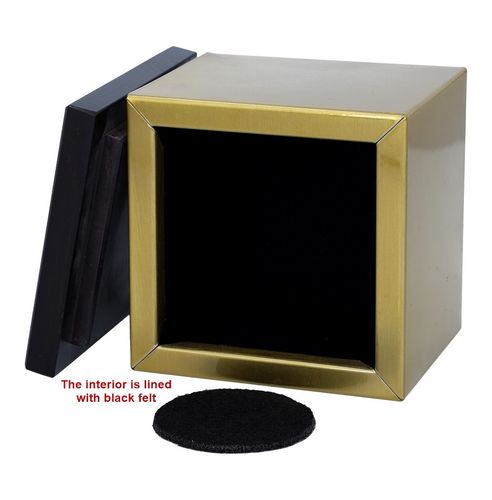 Stalowe złote pudełko na prochy Mini urna Krzyż / tabliczka na Arena.pl