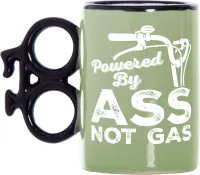 Kubek Rowerowy "Powered By Ass Not Gas" - Prezent dla Rowerzysty 530 ml