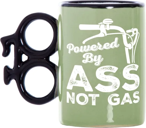 Kubek Rowerowy "Powered By Ass Not Gas" - Prezent dla Rowerzysty 530 ml na Arena.pl