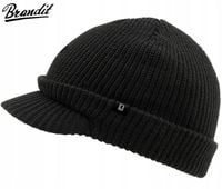 CZAPKA ZIMOWA MĘSKA DAMSKA Z DASZKIEM BRANDIT SHIELD CAP NA ZIMĘ CZARNA