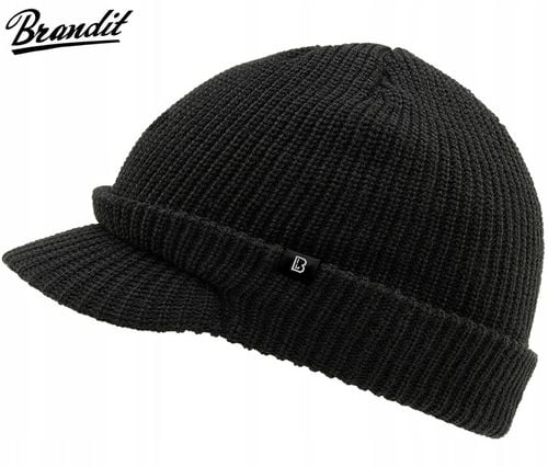 CZAPKA ZIMOWA MĘSKA DAMSKA Z DASZKIEM BRANDIT SHIELD CAP NA ZIMĘ CZARNA na Arena.pl