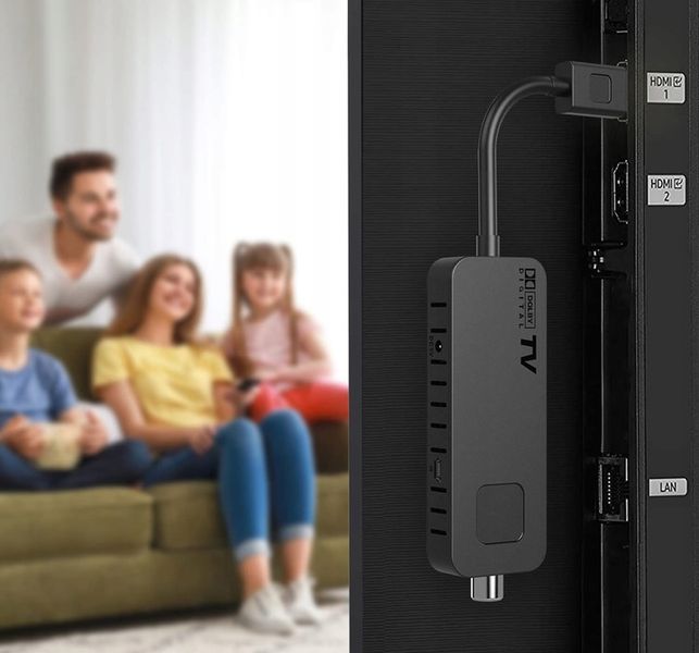 DEKODER TUNER TV HD DVB-T2 i DVB-C HEVC H.265 MINI STICK NAGRYWANIE PVR zdjęcie 3