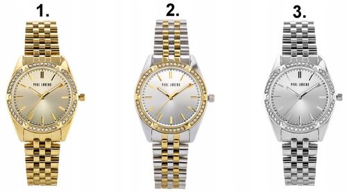 ZEGAREK DAMSKI PAUL LORENS MOCCA cyrkonie złoty +BOX +GRAWER na Arena.pl