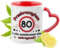 80 Urodziny Czerwony Z Uszkiem W Kształcie Serca Na Prezent
