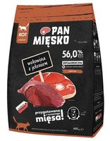 Hipoalergiczna karma dla kota Pan Mięsko wołowina i jeleń - Chrupki M 400g