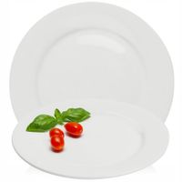 TALERZ PORCELANOWY OBIADOWY 21CM PŁASKI NA DANIE BIAŁA PORCELANA