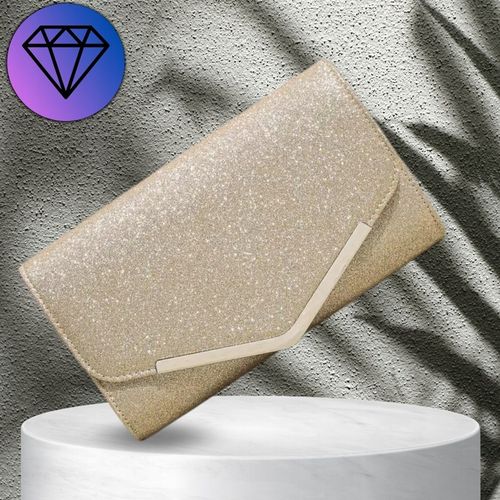 Wieczorowa Złota Torebka Elegancka Kopertówka Wizytowa Błyszcząca Retro na Arena.pl