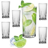 2 x ZESTAW 6 SZT SZKLANEK 370ML DO WODY NAPOJÓW SOKU SZKLANKI WYSOKIE DRINK